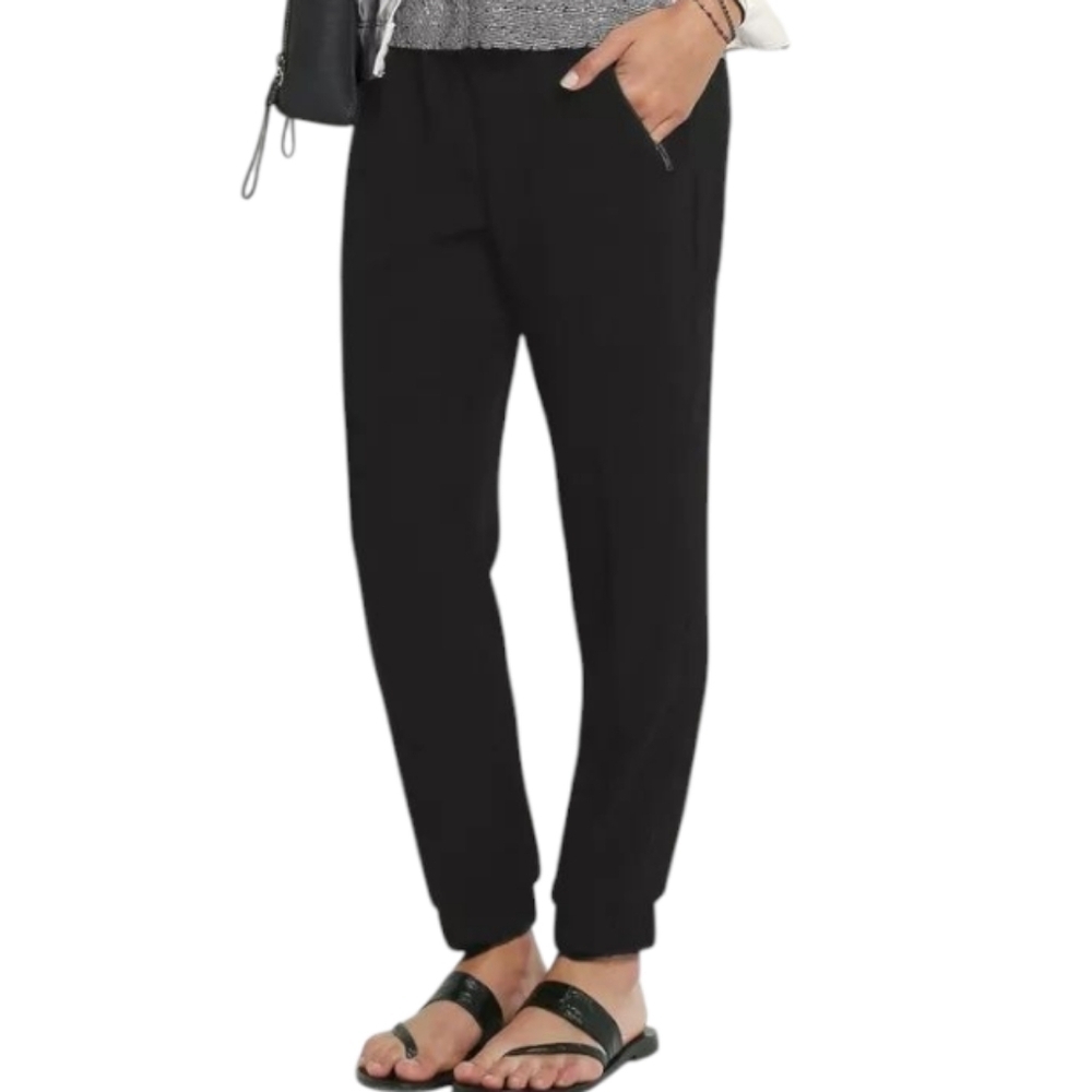 J Crew Turner Pant Women 8 Black Pull On Tapered Elastic Waist
